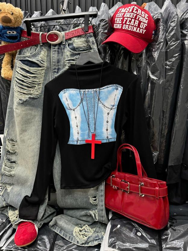 Product image - áo crt 3D yếm bò