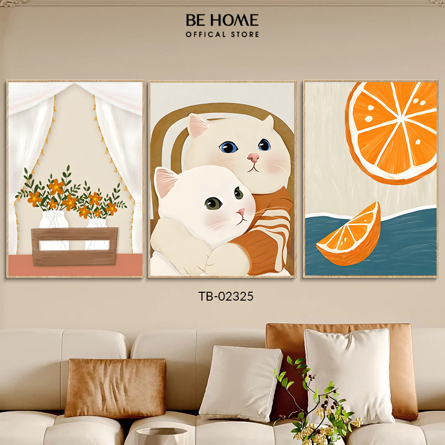 Bộ 3 Tranh Dán Tường,Treo Tường Bình Hoa Hiện Đại Trang Trí Phòng Khách, Phòng Ngủ, Nail, Mi, Spa – BeHome Decor