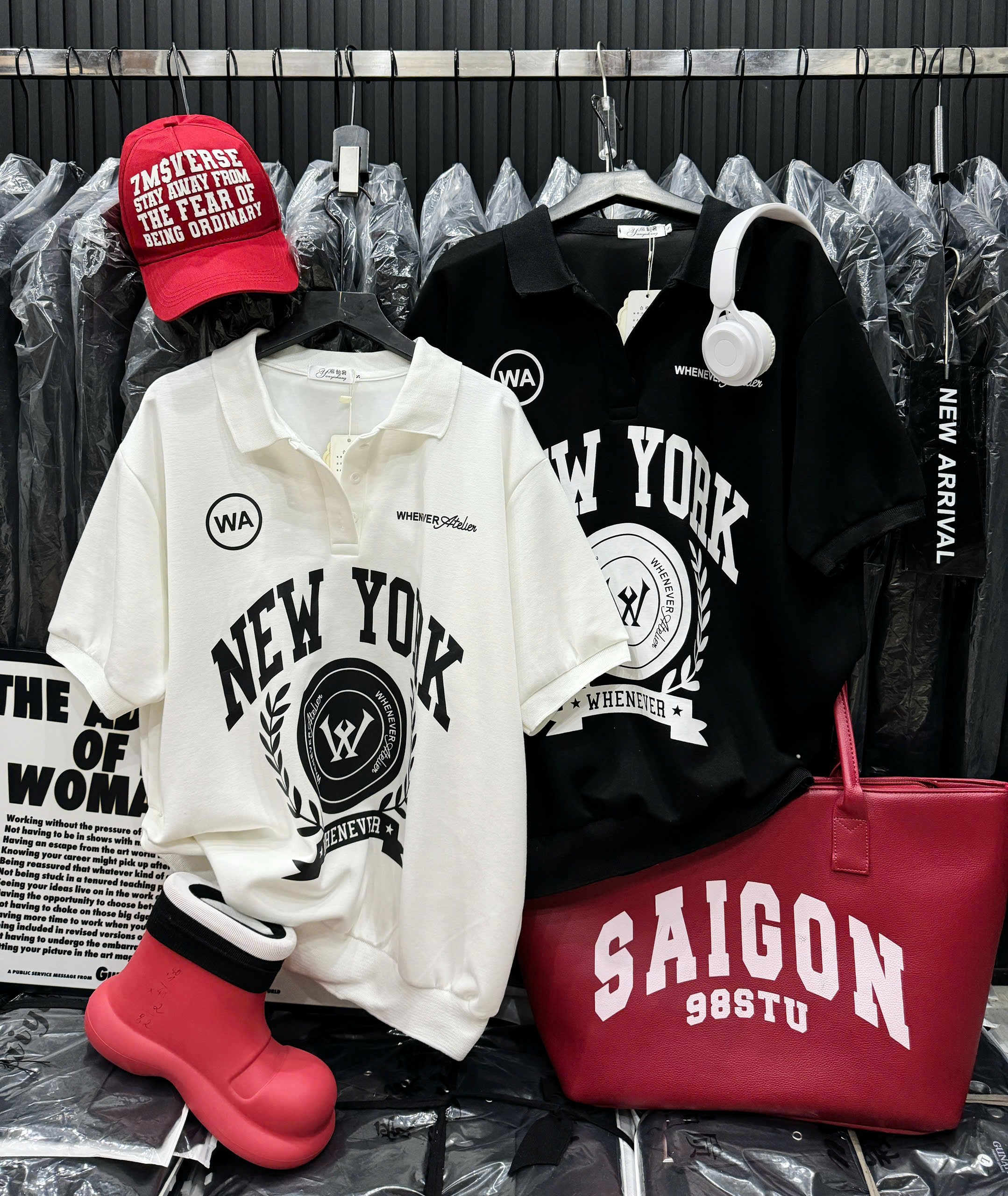 Product image - Áo Cổ Bẻ Cộc Tay In Hình New