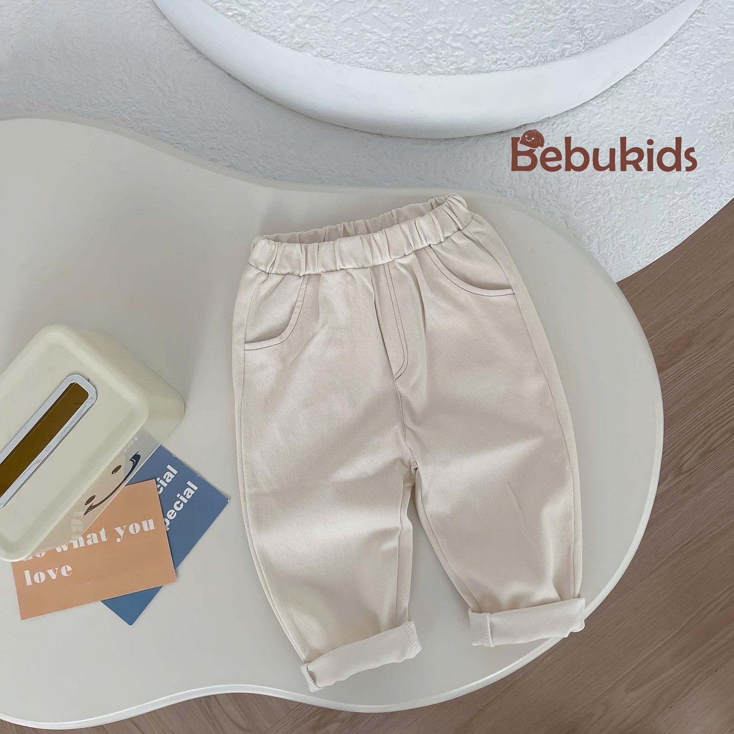 QD1822- quần  trơn cho bé trai kem