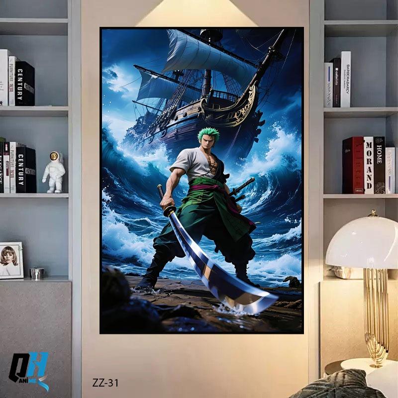 Tranh Dán Tường Onepiecce Zozo,Tráng Gương Fomex 5mm,Tranh Anime,Decor Phòng Ngủ ,Phòng Game,Phòng Trẻ Em,QH Anime Decor