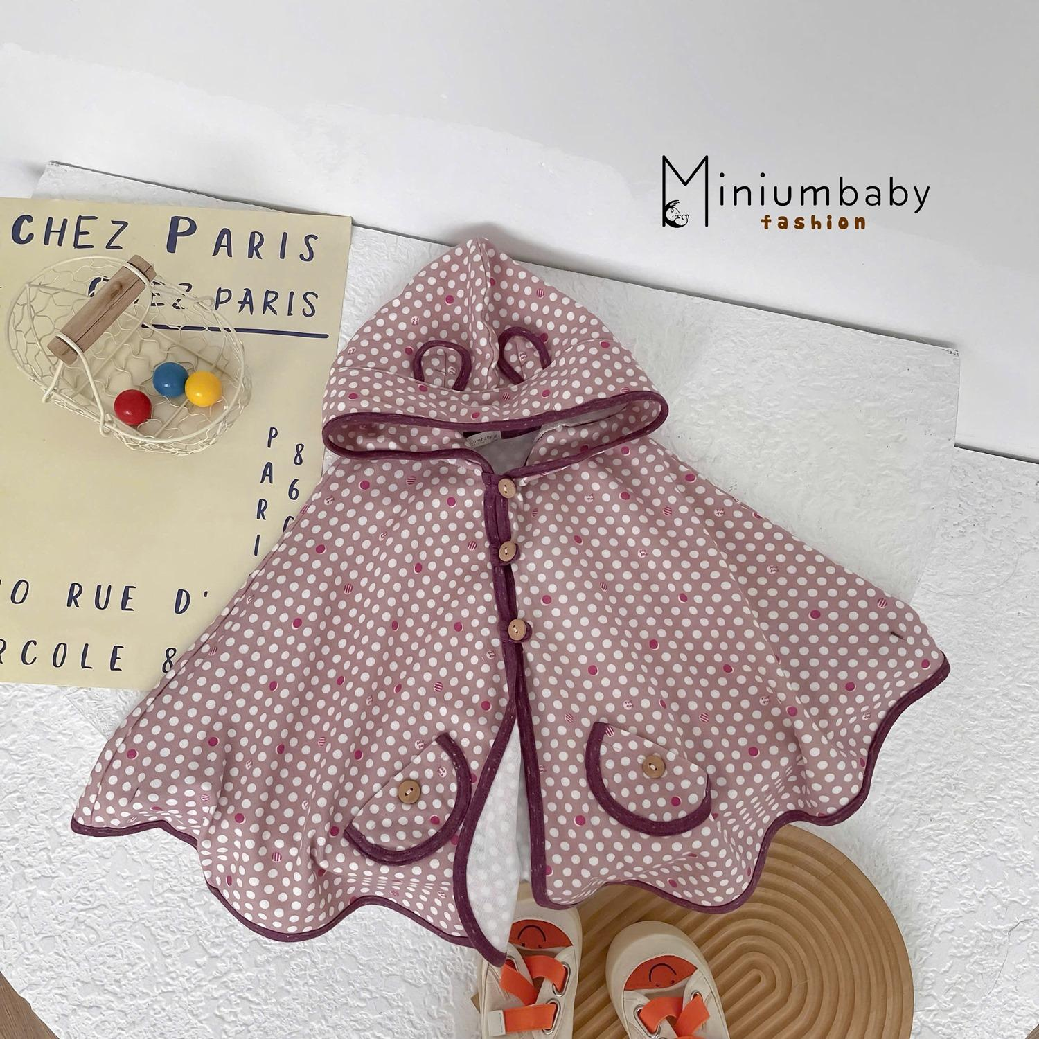 Áo choàng cánh dơi thu đông bi nền tím