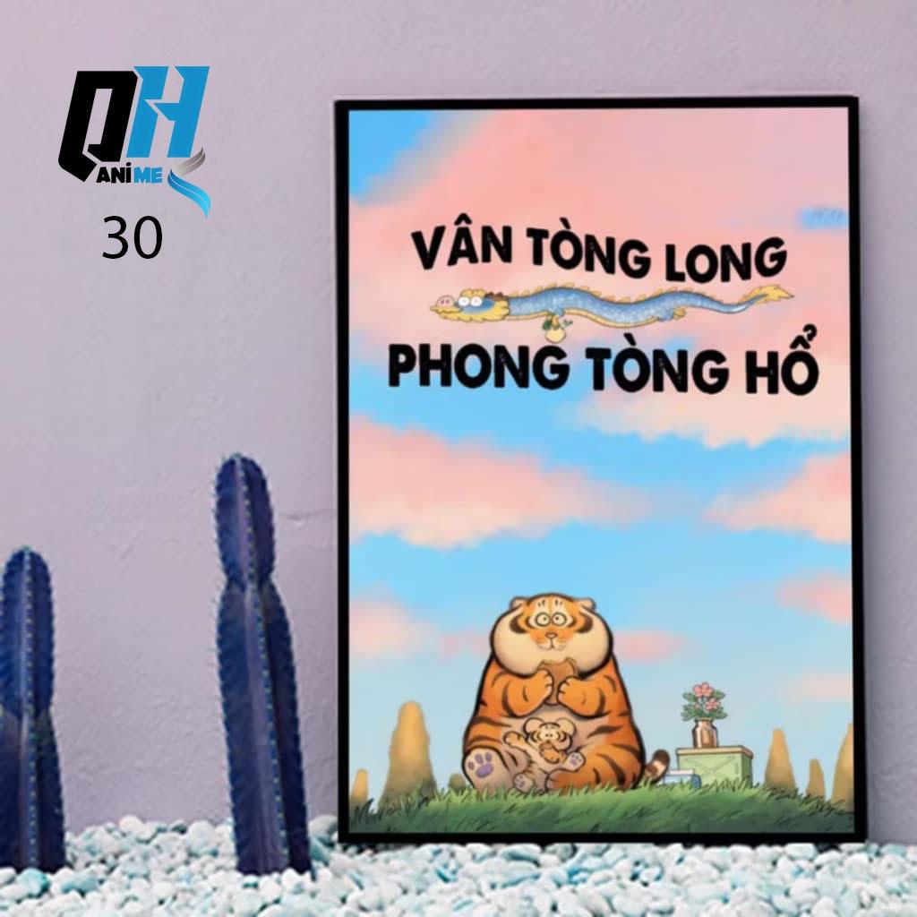 Tranh Vo tri,Tranh Dán Tường Fomex 5mm,Long Tranh Hổ Đấu, Mã Dell Thành Công, Mãnh Hổ Hạ Sơn,QH Anime Decor