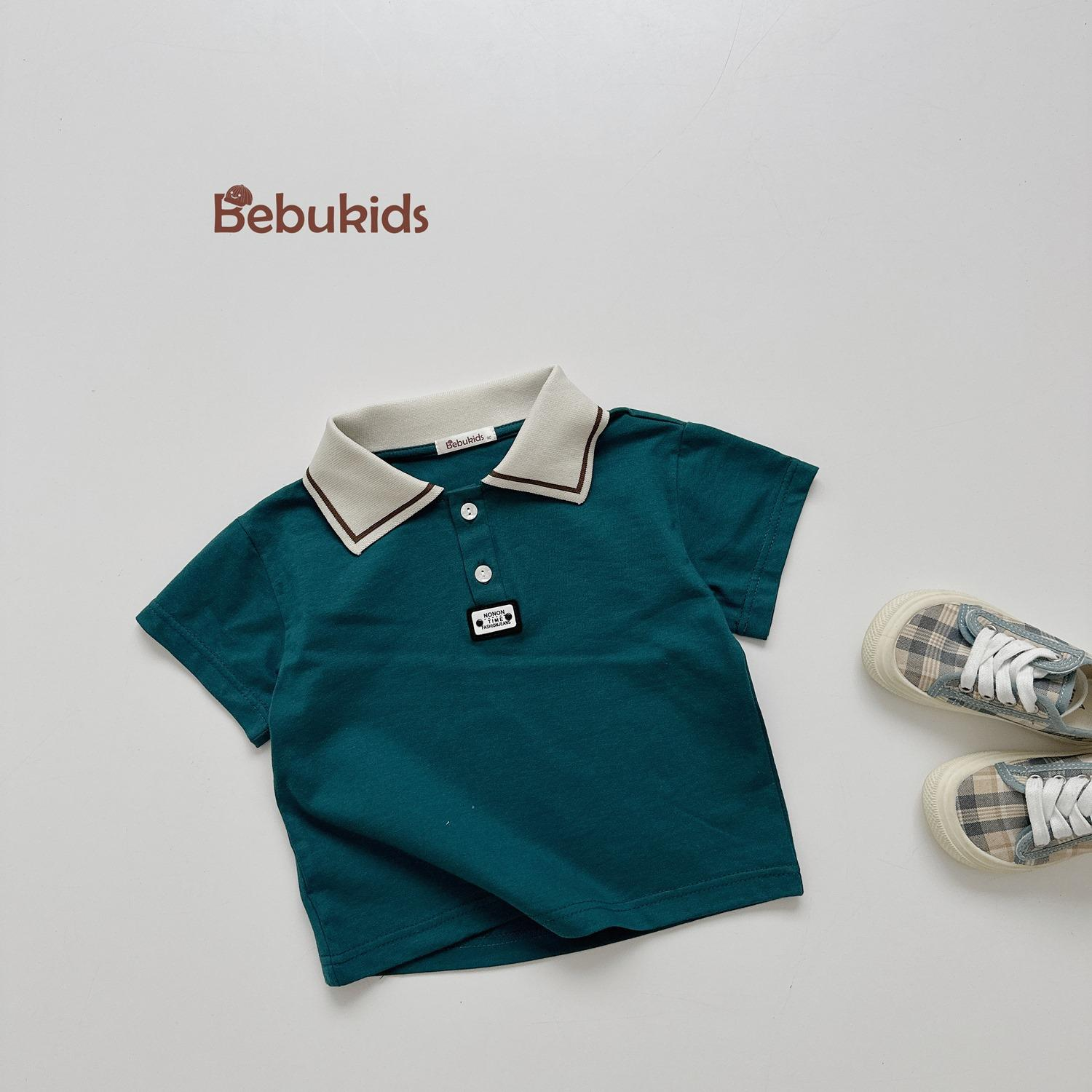 A2308- áo polo phối cổ đính logo dưới nep cổ vịt