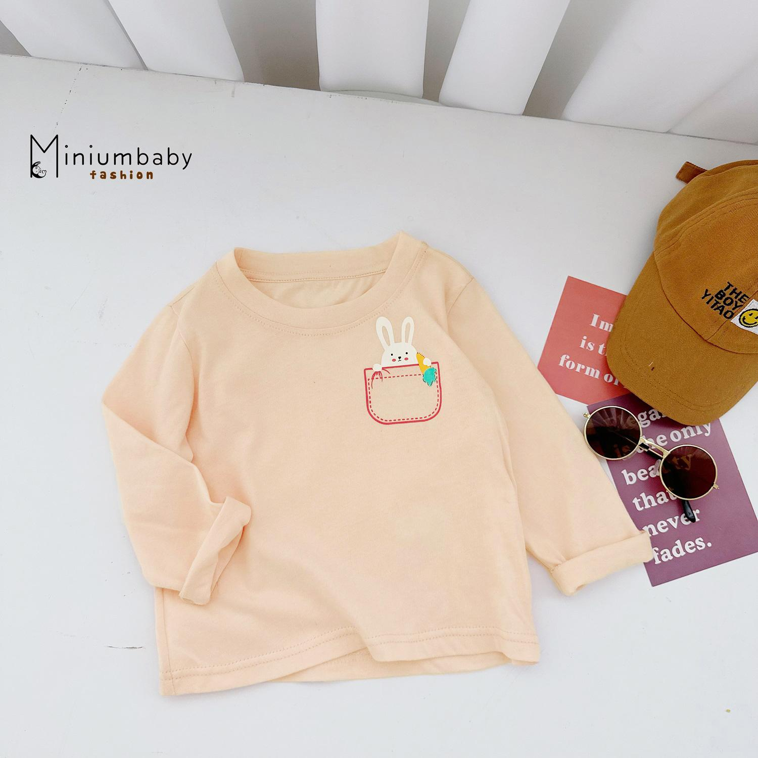 A1663- áo cổ tròn in túi, đầu thú via thường cam nhạt