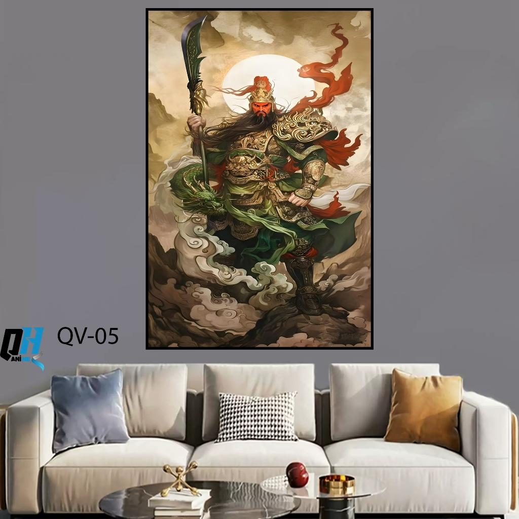 TRANH DÁN TƯỜNG QUAN VŨ,DÁN TƯỜNG FOMEX 5MM,DECOR TRANG TRÍ,TRANH QUAN VÂN TRƯỜNG DÁN TƯỜNG