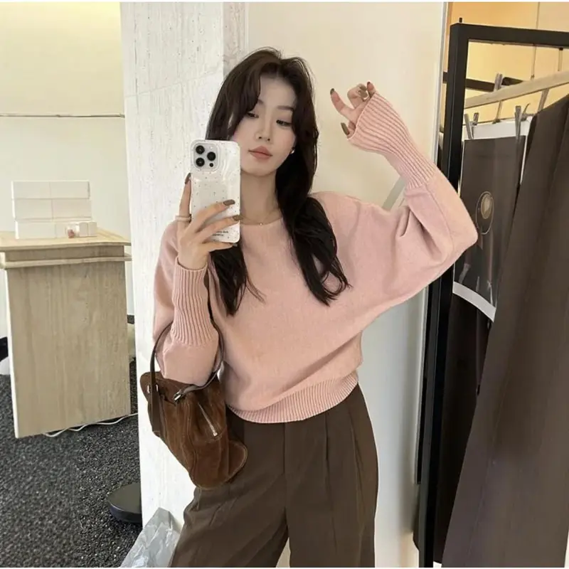 Product image - Pink - JNN Korean Style Off-Shoulder Knit Top