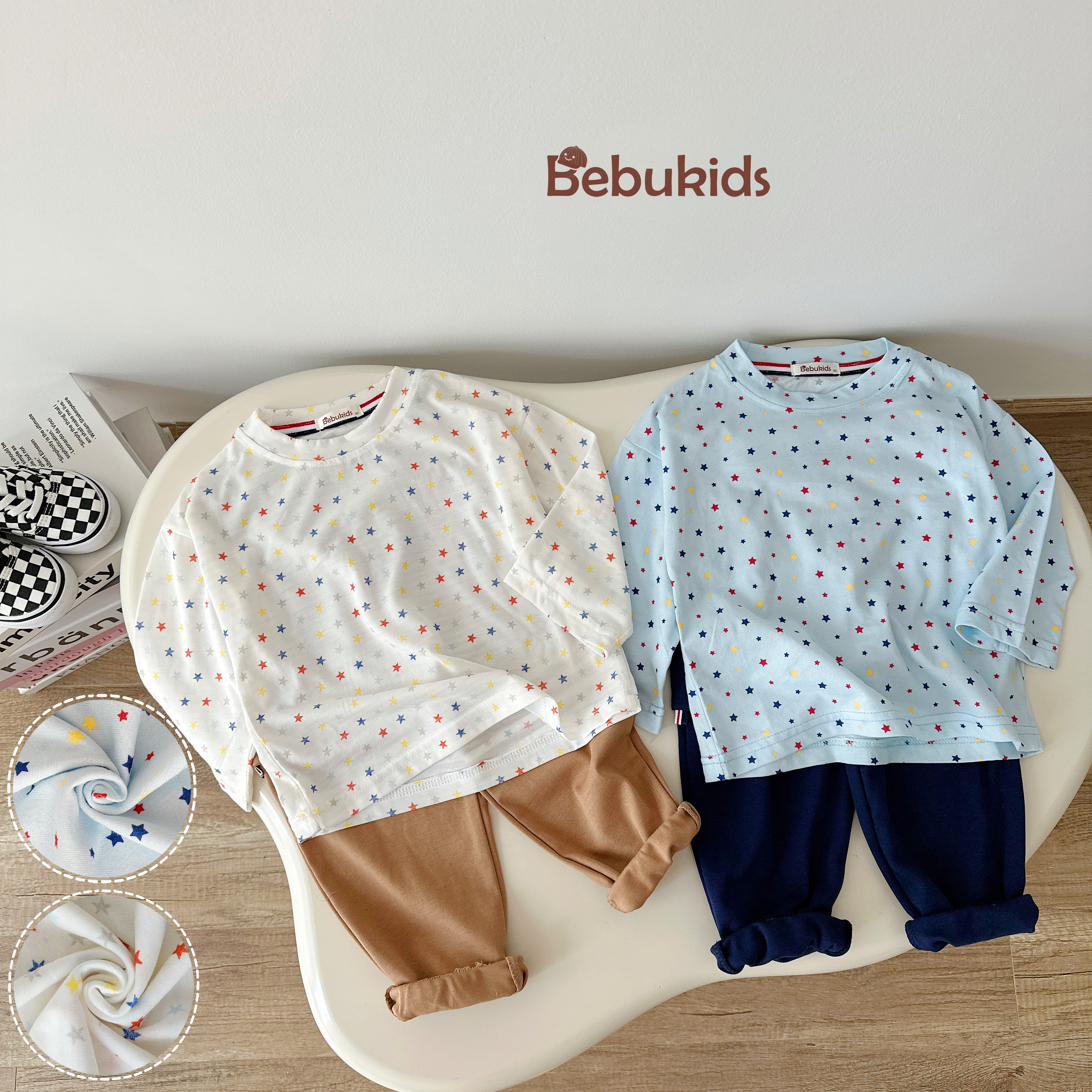 SB2106- bộ dài tay cho bé họa tiết sao