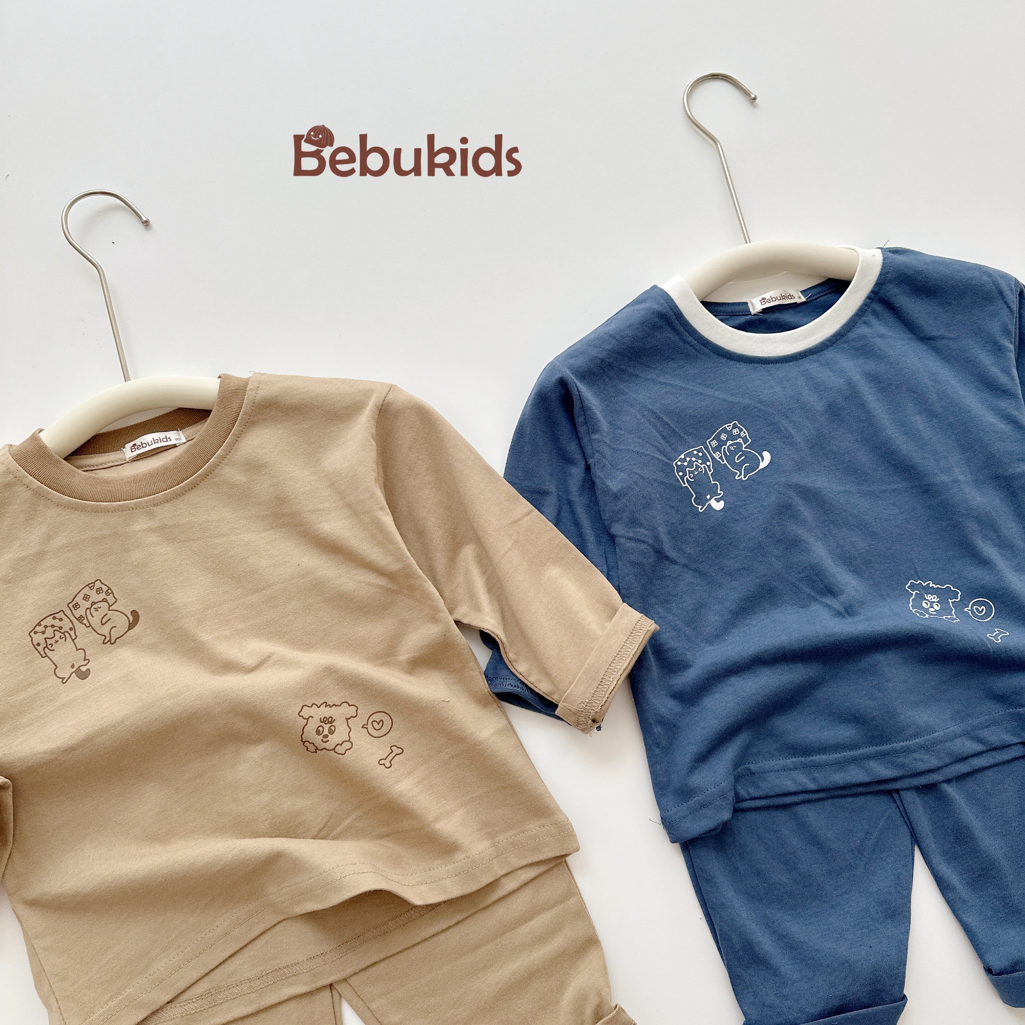 SB2148- bộ dài tay in thú quần và áo