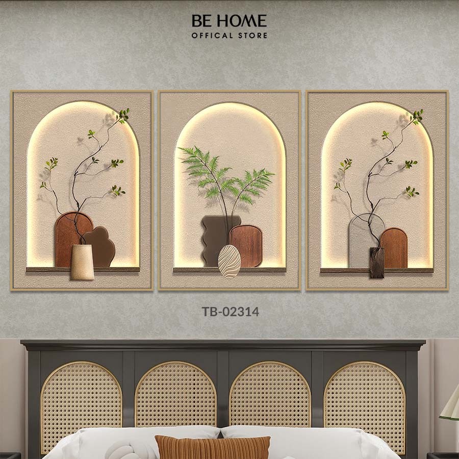 Bộ 3 Tranh Treo Tường Canvas Bắc Âu Hiện Đại, Trang Trí Phòng Khách, Phòng Ngủ, Khách sạn – BeHome Decor