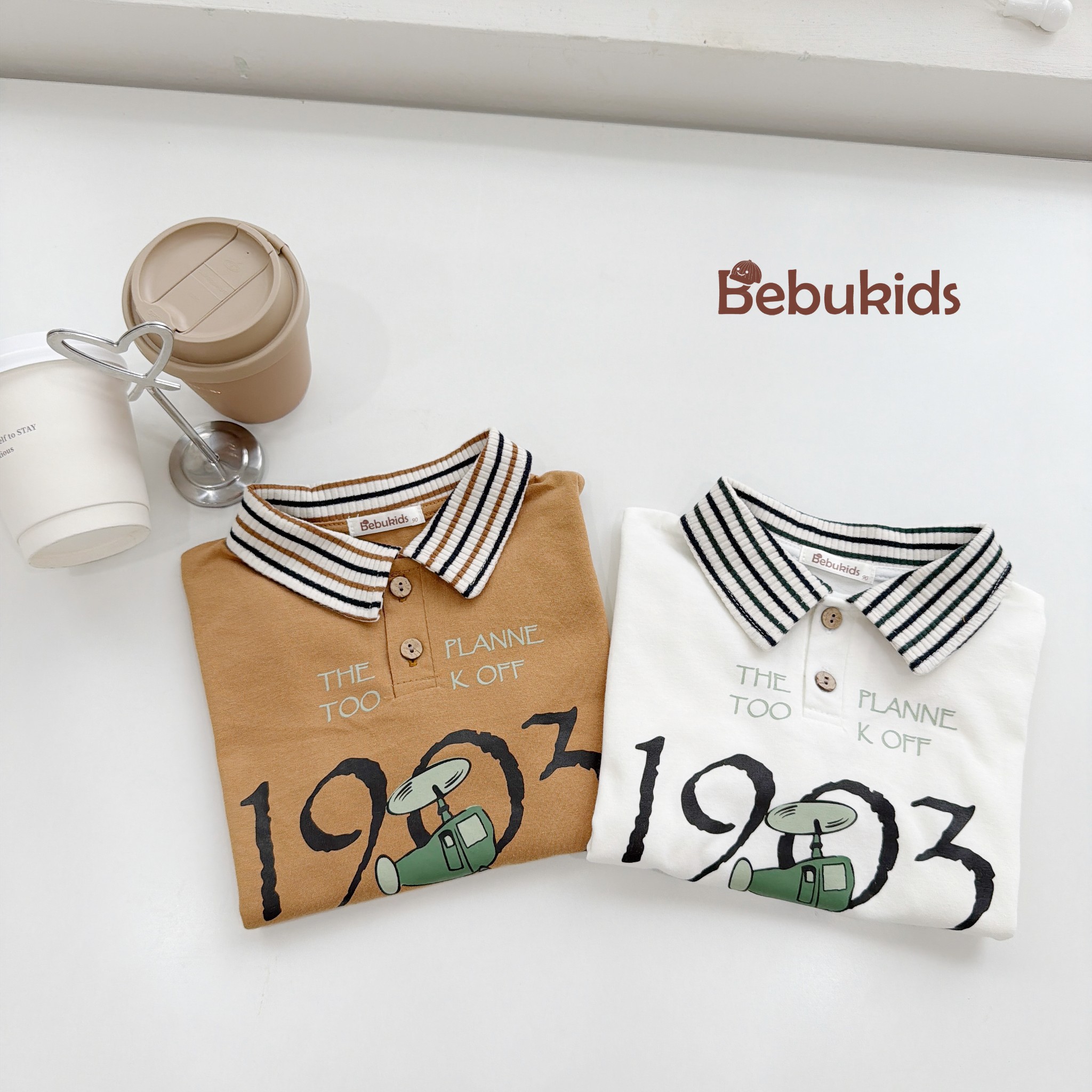 SB2040- bộ polo dài tay in 1963 cổ kẻ