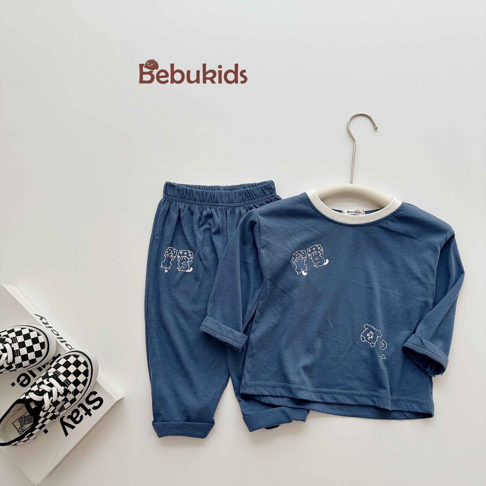 SB2148- bộ dài tay in thú quần và áo