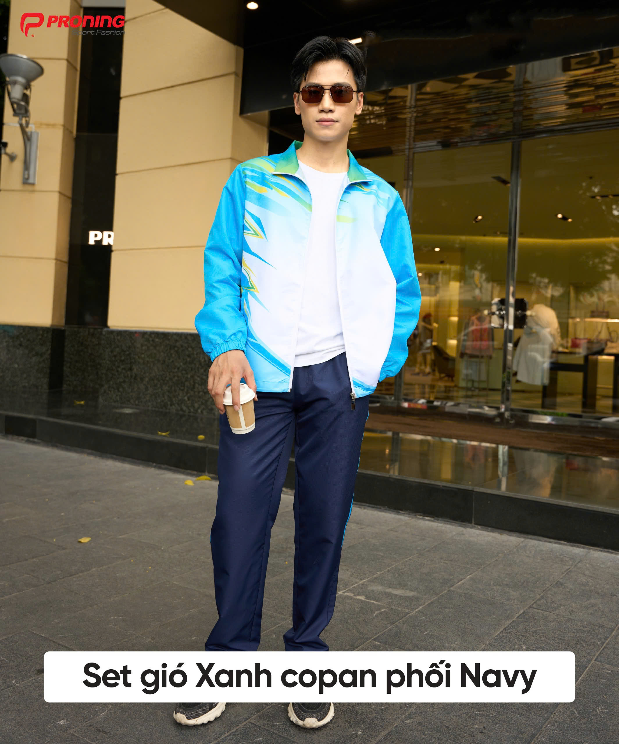 Product image - Bộ suvec gió thể thao nam Xanh copan phối navy
