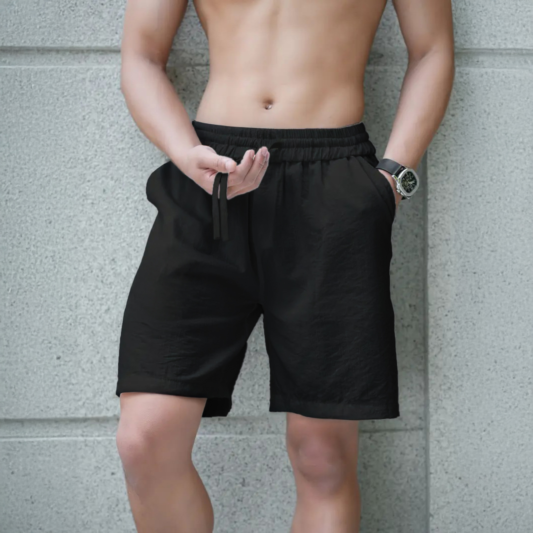 Product image - Q68 Quần short nam đũi Hàn cao cấp siêu mát cạp chun thoải mái