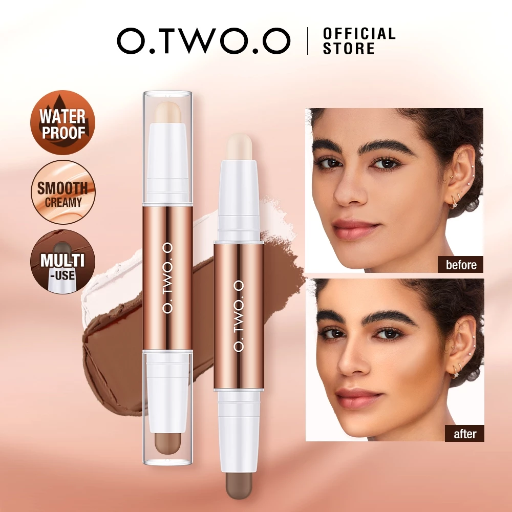 O.TWO.O Highlighter Makeup Shadow Contour Stick Double Head For Brighten Face Cosmetics