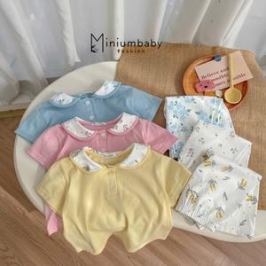 Bộ cộc quần lỡ bé gái có cổ