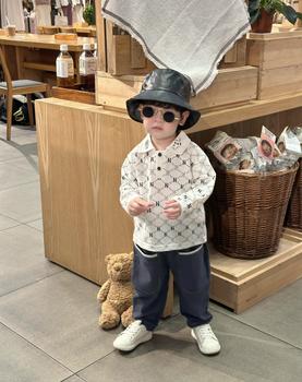 SB2491- bộ polo dài tay bé trai in mèo cổ