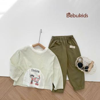 Bộ dài quần dài bé trai không cổ