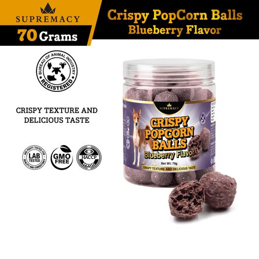 Product image - Crispy Popcorn Balls for Dogs - Blueberry Flavor