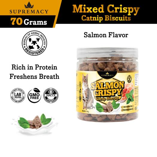Product image - Crispy Catnip Biscuits for Cats - Salmon Flavor