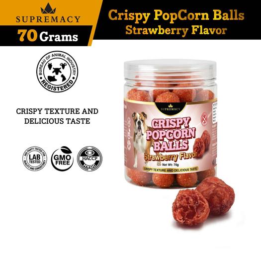 Product image - Crispy Popcorn Balls for Dogs - Strawberry Flavor