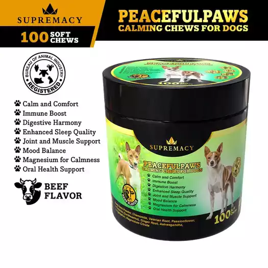 Product image - Peacefulpaws Calming Chewable Vitamins for Dogs