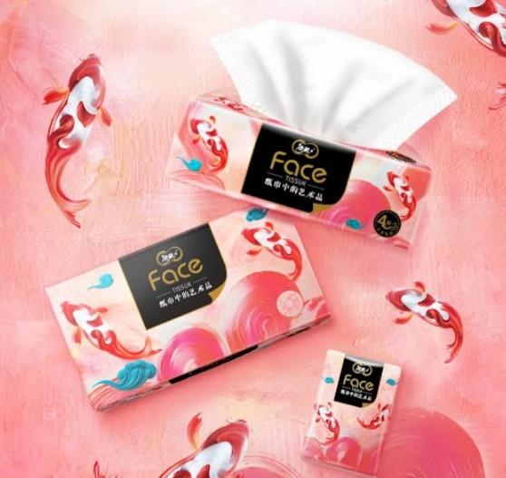 Product image - Khăn giấy lụa Face Pink Koi C&S (Thùng 20 gói - 80 tờ x4 lớp)