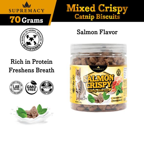 Product image - SUPREMACY CRISPY CATNIP BISCUIITS - SALMON FLAVOR