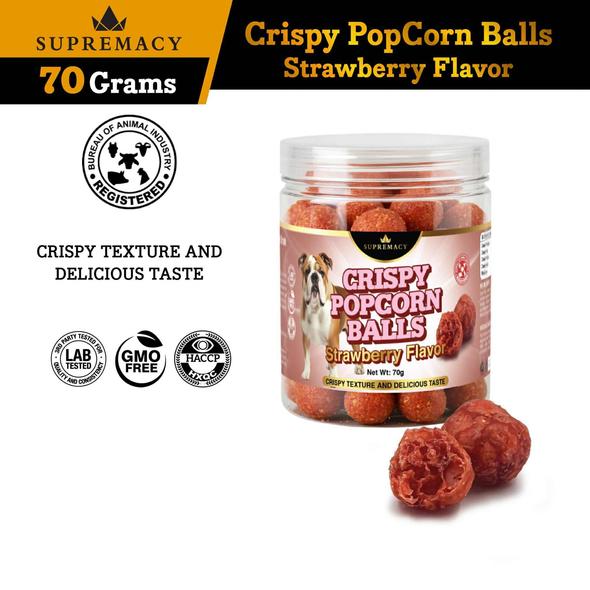 Product image - SUPREMACY CRISPY POPCORN BALLS - STRAWBERRY FLAVOR