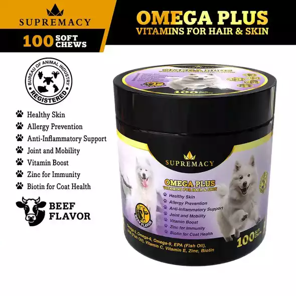 Product image - SUPREMACY	OMEGA PLUS	GLOWING	VITAMINS	FORHAIR&SKIN