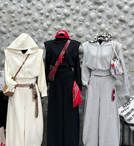 Product image - set bộ nỉ áo hoodie + quần rộng