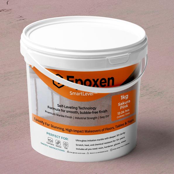 Product image - 1KG Epoxen Marble Sakura Pink Paint | SmartLevel Formula | High Gloss