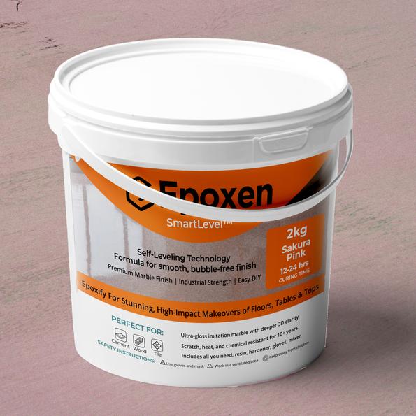 Product image - 2KG Epoxen Marble Sakura Pink Paint | SmartLevel Formula | High Gloss