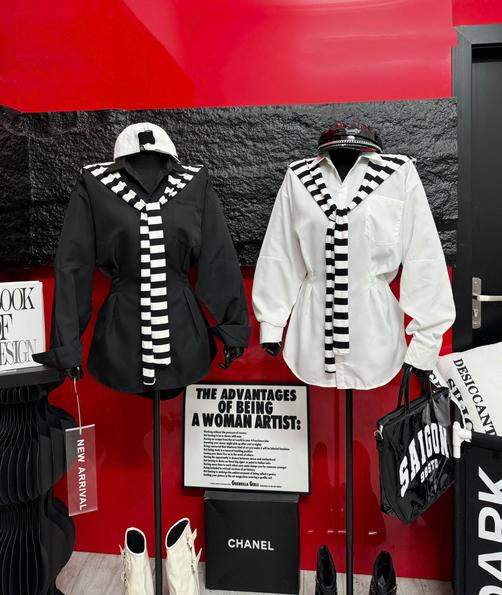 Product image - Áo Sơ Mi Kèm Khăn Kẻ