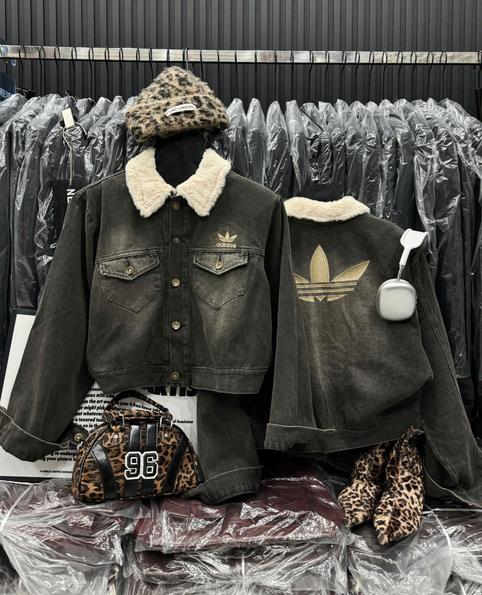 Product image - áo khoác jean cổ lông