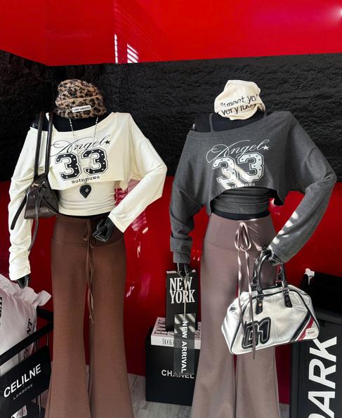 Product image - Set Áo Thun Dài Tay In Số 33 + Quần Dài