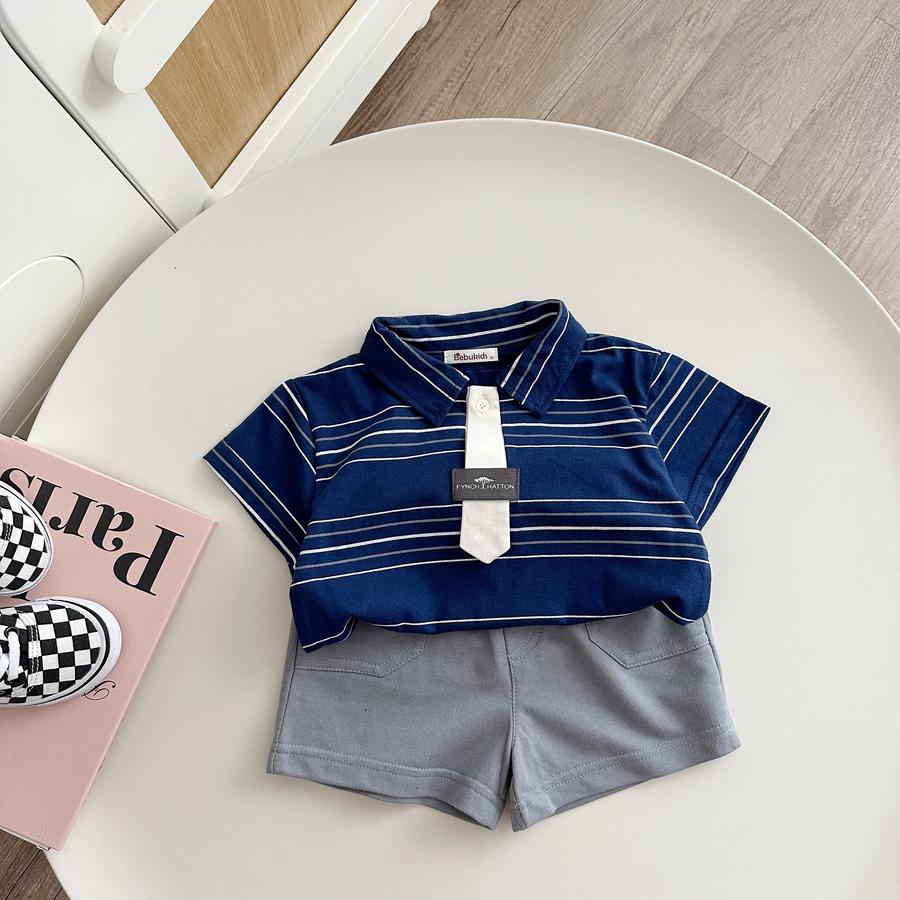 SB2386- bộ polo mix màu bé trai cavatxanh