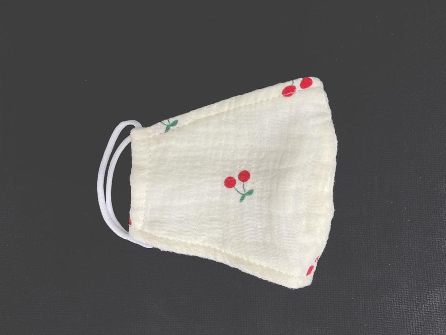 Khẩu trang xô muslin Cherry đỏ không kính