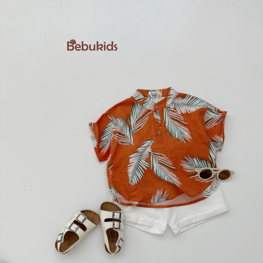 SB2326- bộ sơ mi bé trai in dừa, dưa hấu dừa đỏ