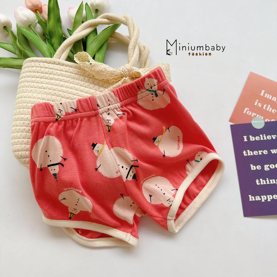 QC1591- quần đùi họa tiết cho bé người tuyết đỏ