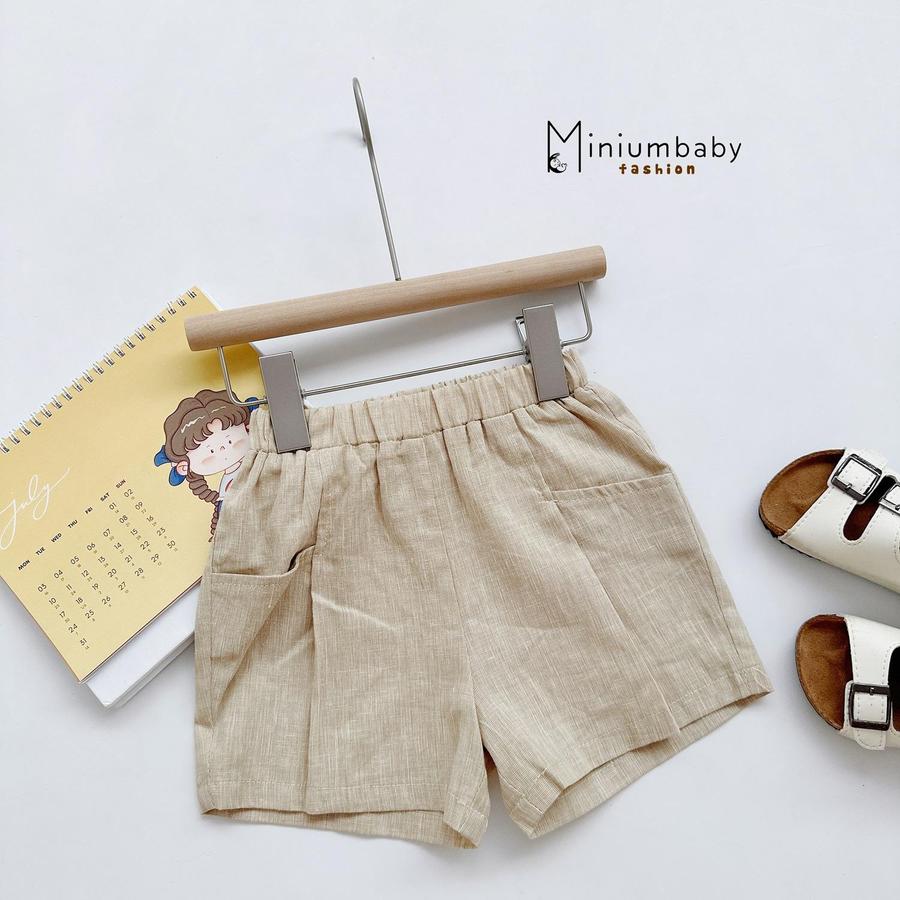 QC1599- Quần đùi linen nhiều màu cho bé be sỉn