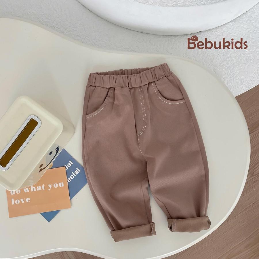 QD1822- quần  trơn cho bé trai nâu