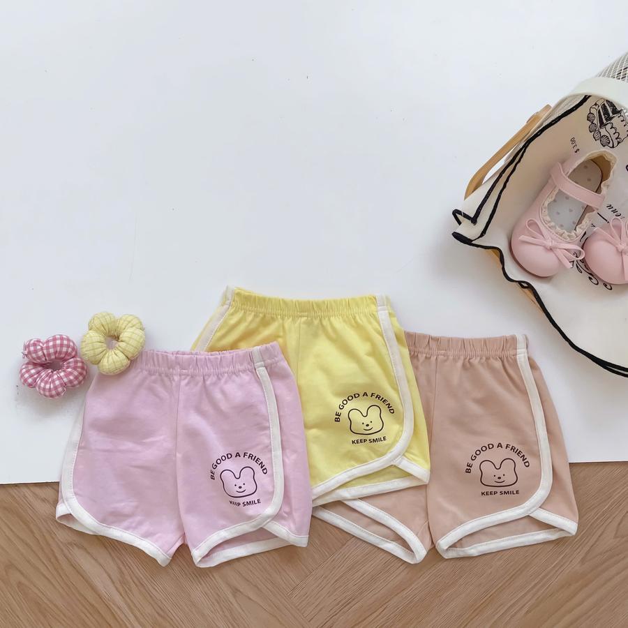 QC1591- quần đùi họa tiết cho bé bé gái gấu