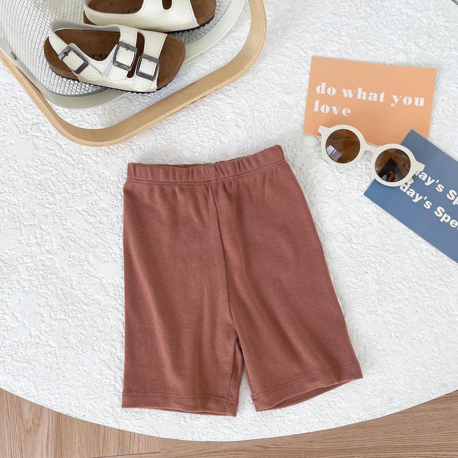 QC1555-quần đùi legging bé gái nâu đỏ