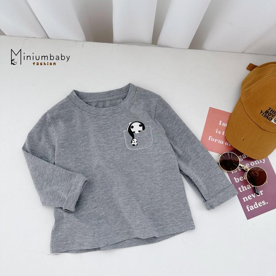 A1663- áo cổ tròn in túi, đầu thú via thường ghi