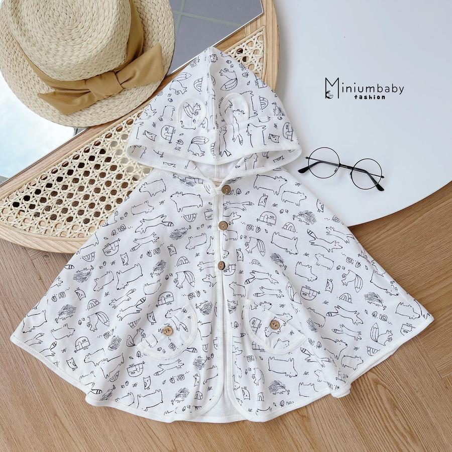 Áo choàng cánh dơi thu đông động vật