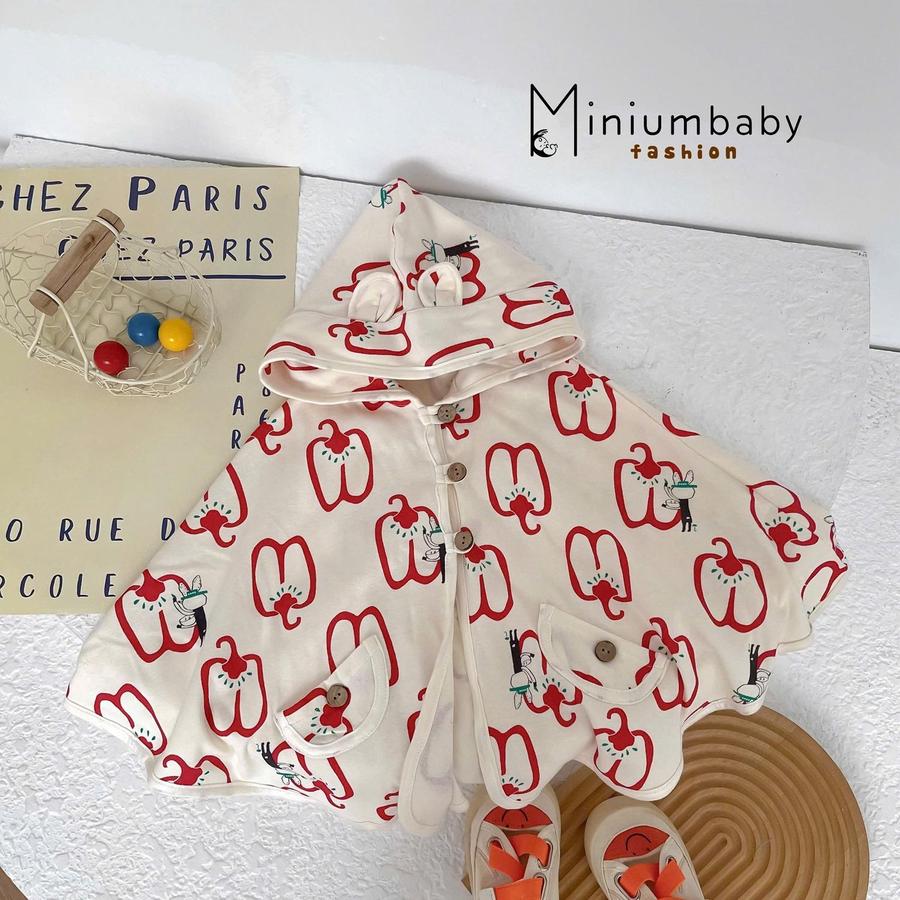 ACCD1- áo choàng cánh dơi cho bé ớt đỏ