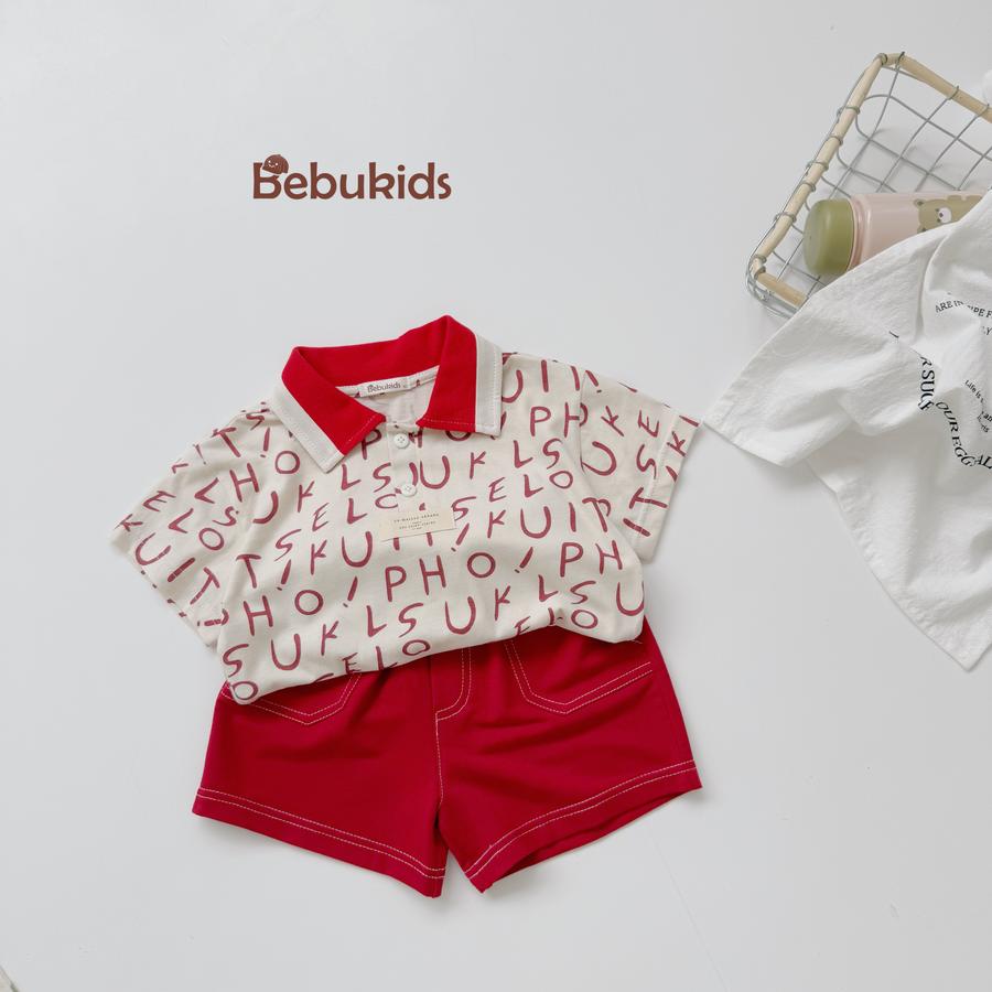 SB2235- bộ polo phối cổ thân in chữ đỏ