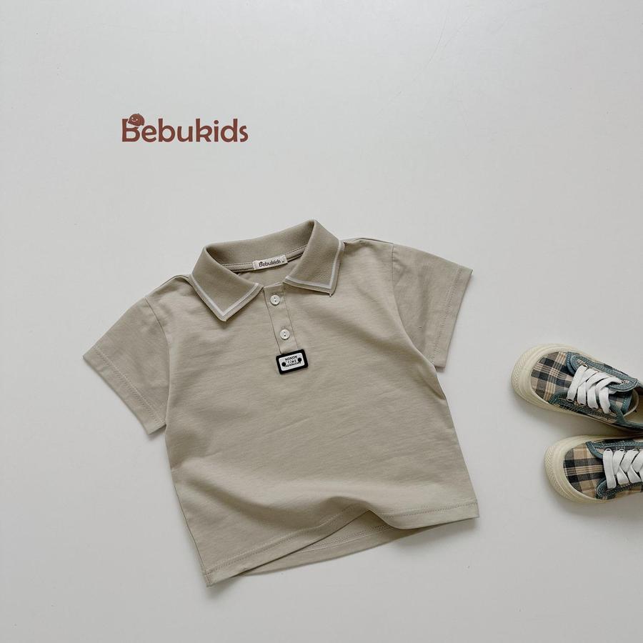 A2308- áo polo phối cổ đính logo dưới nep ghi