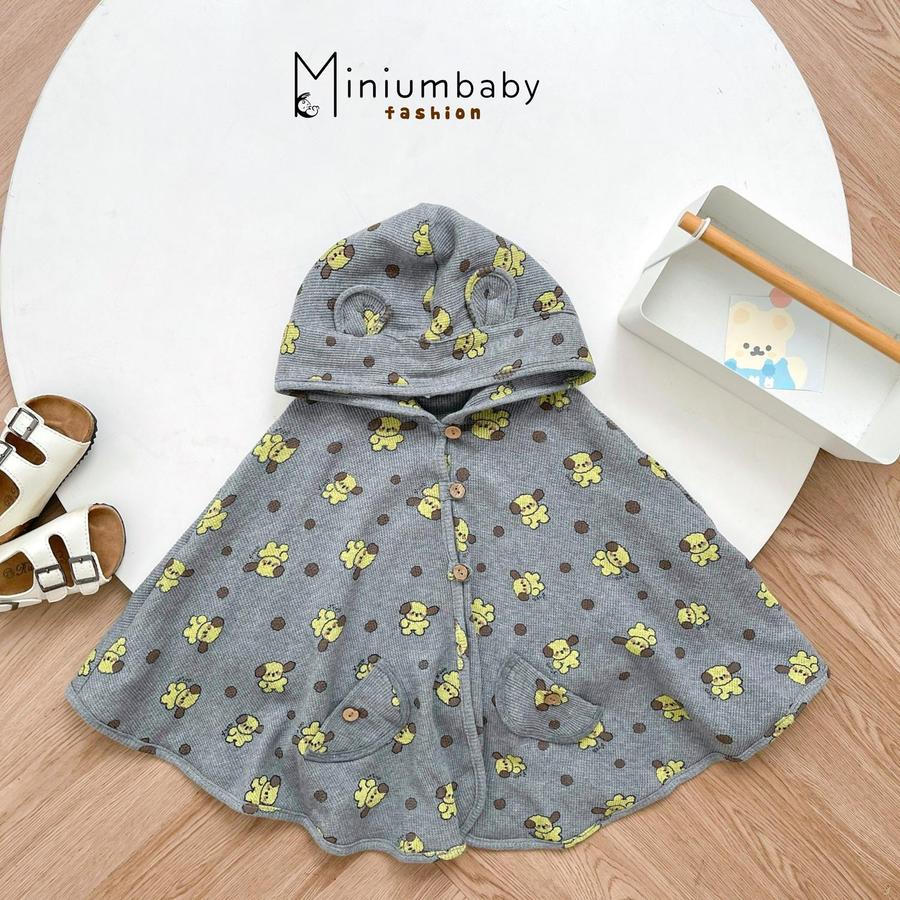 ACCD1- áo choàng cánh dơi cho bé dày chó nền ghi